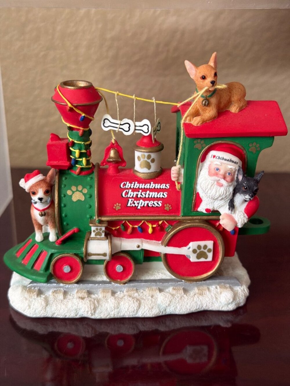 Danbury Mint Chihuahua Christmas Express Train 6 Piece Set Dog Holiday Decor - Picture 11 of 15